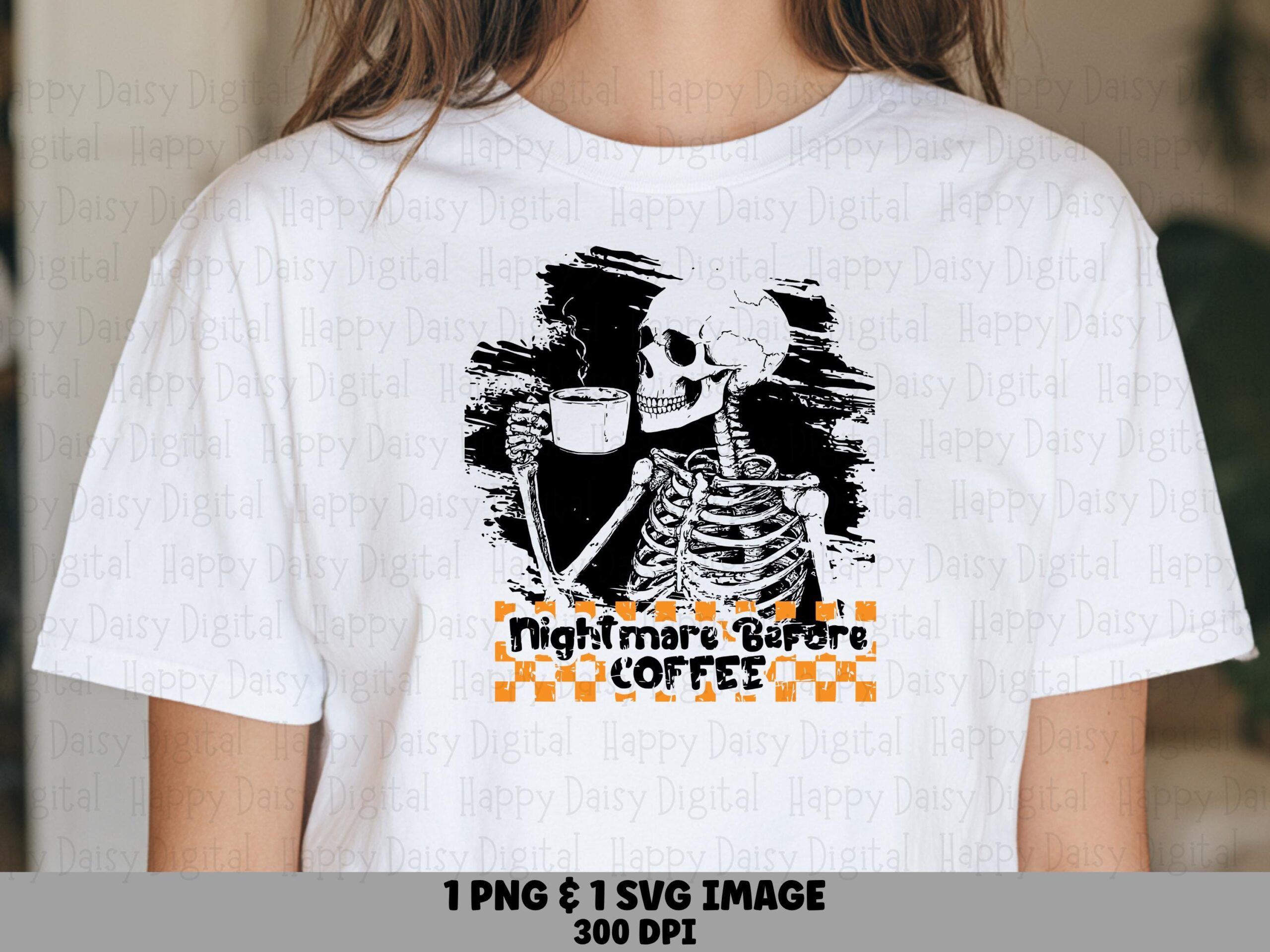 Nightmare Before Coffee SVG PNG Nightmare Before Coffee Skeleton Coffee Illustration Cricut Silhouette Canva Commercial Use POD