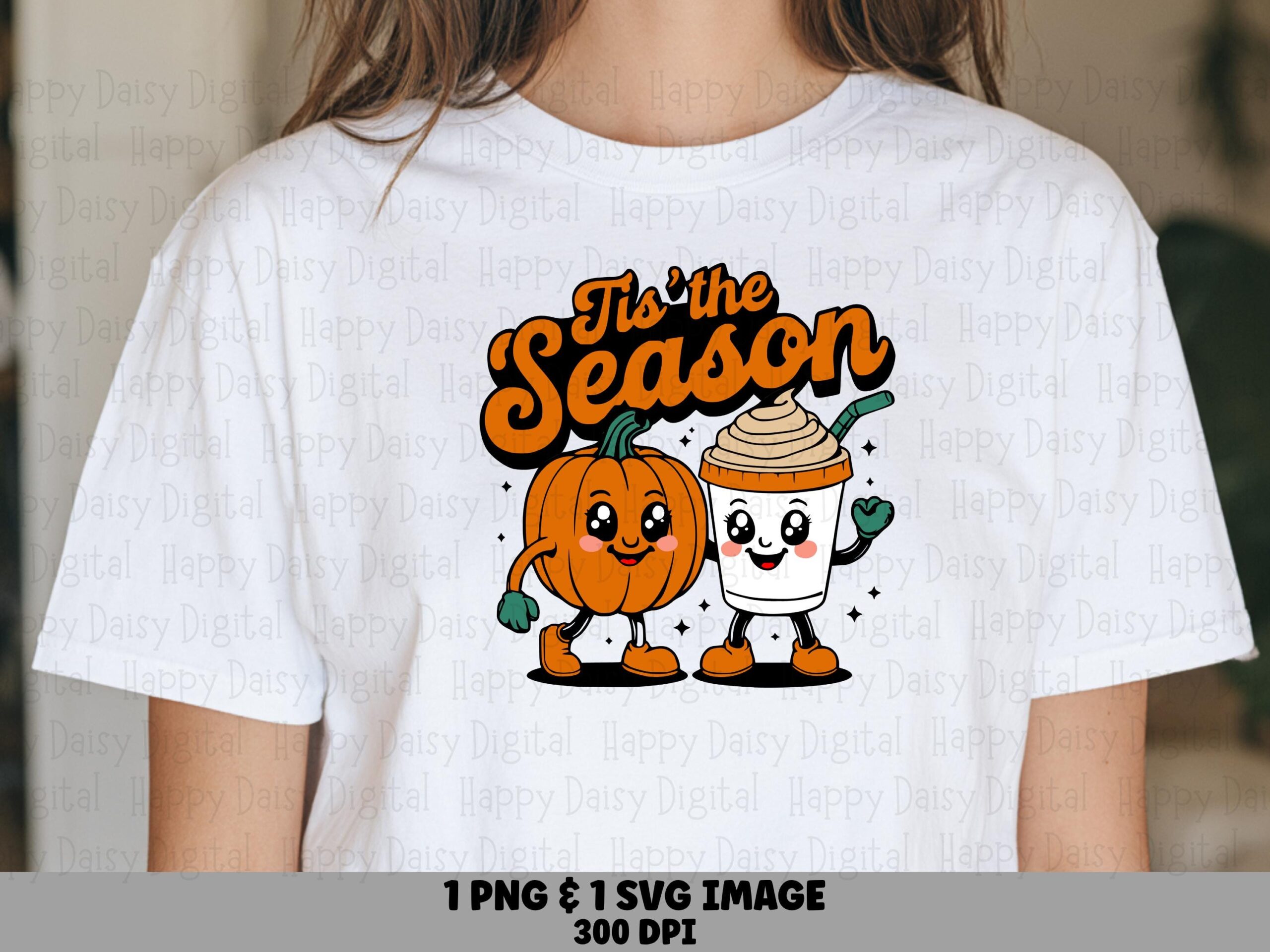 Tis The Season SVG PNG Tis The Season Design Pumpkin Character Illustration Cricut Silhouette Canva Commercial Use POD