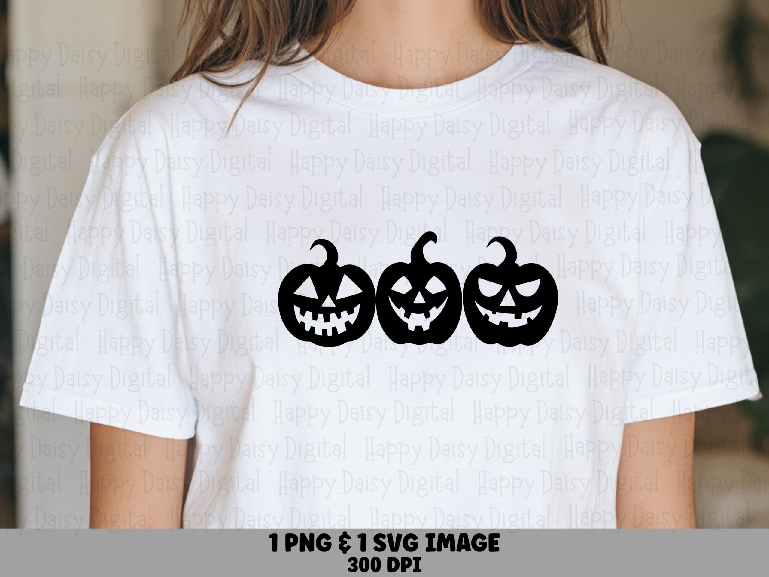 Jack-O-Lantern Trio SVG PNG Jack-O-Lantern Trio Silhouette Illustration Cricut Silhouette Canva Commercial Use POD