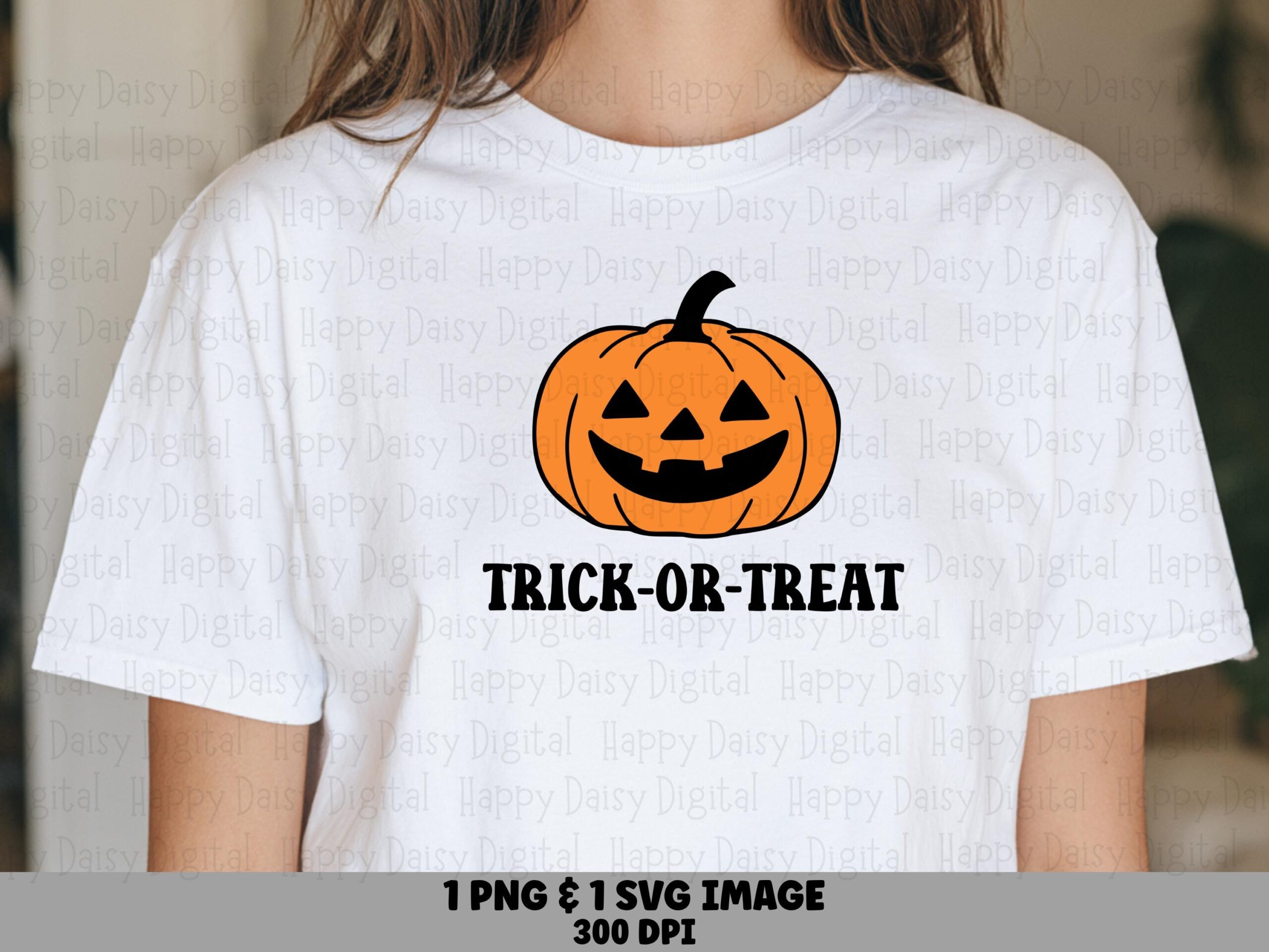 Trick-Or-Treat SVG PNG Trick-Or-Treat Pumpkin Simple Illustration Cricut Silhouette Canva Commercial Use POD