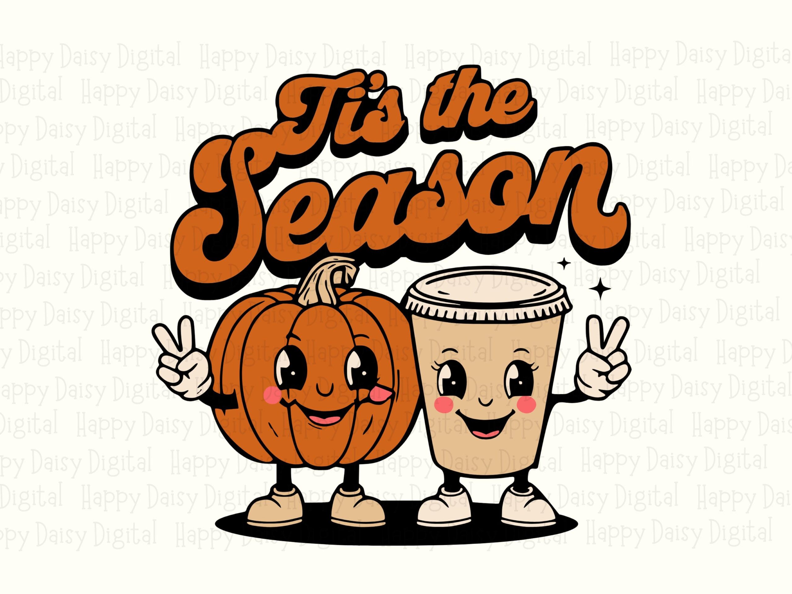 Tis The Season SVG PNG Tis The Season Alt Design Pumpkin Characters Cricut Silhouette Canva Commercial Use POD - Image 2