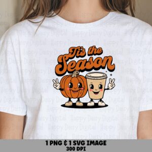 Tis The Season SVG PNG Tis The Season Alt Design Pumpkin Characters Cricut Silhouette Canva Commercial Use POD