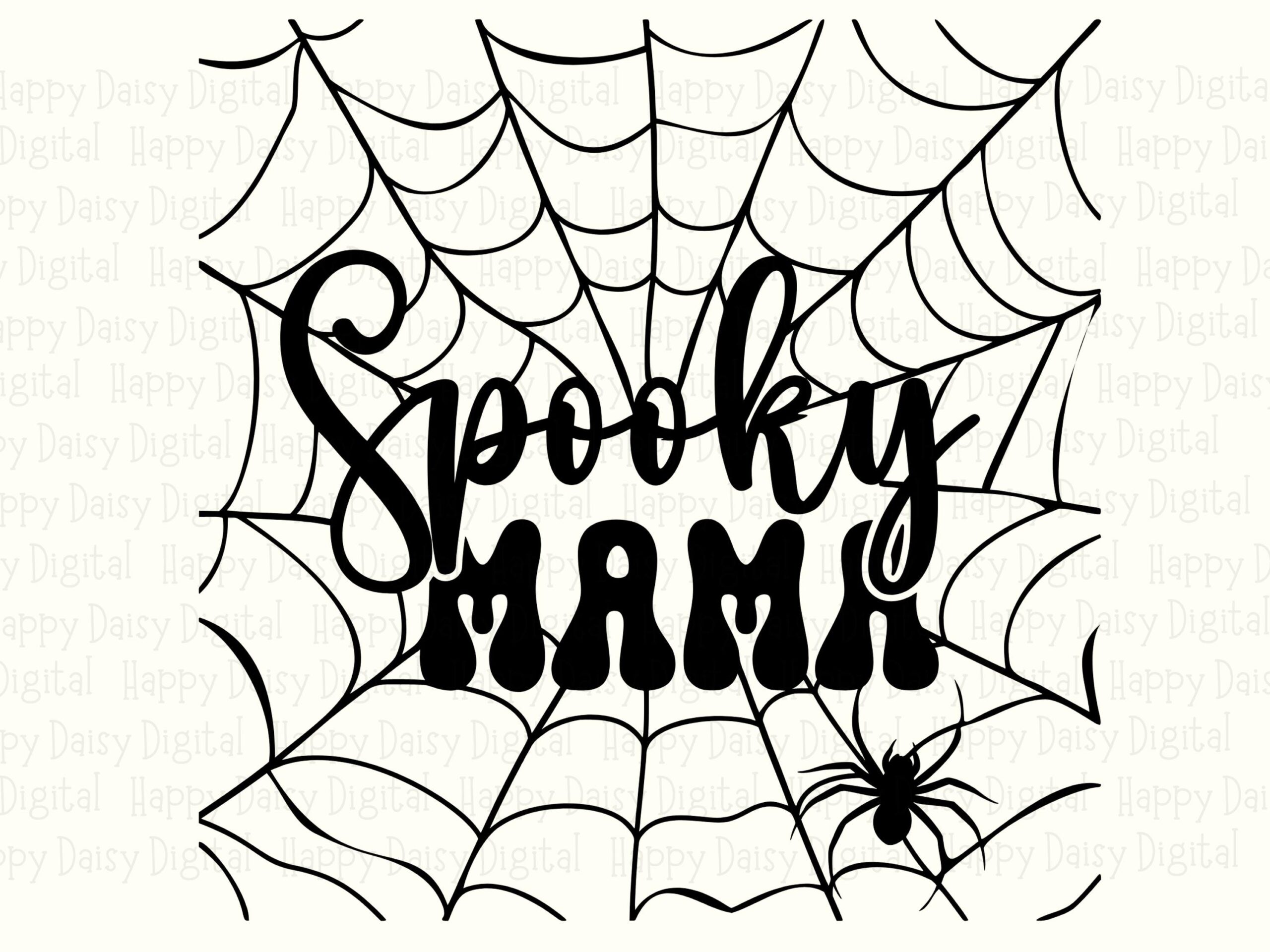 Spooky Mama SVG PNG Spooky Mama Web Design Spiderweb Accent Cricut Silhouette Canva Commercial Use POD - Image 2