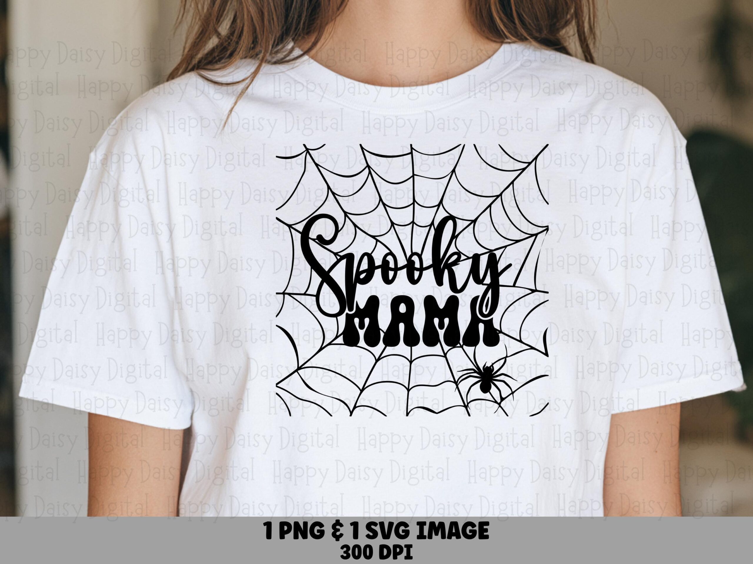 Spooky Mama SVG PNG Spooky Mama Web Design Spiderweb Accent Cricut Silhouette Canva Commercial Use POD