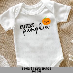 Cutest Pumpkin SVG PNG Cutest Pumpkin Design Cute Pumpkin Character Cricut Silhouette Canva Commercial Use POD