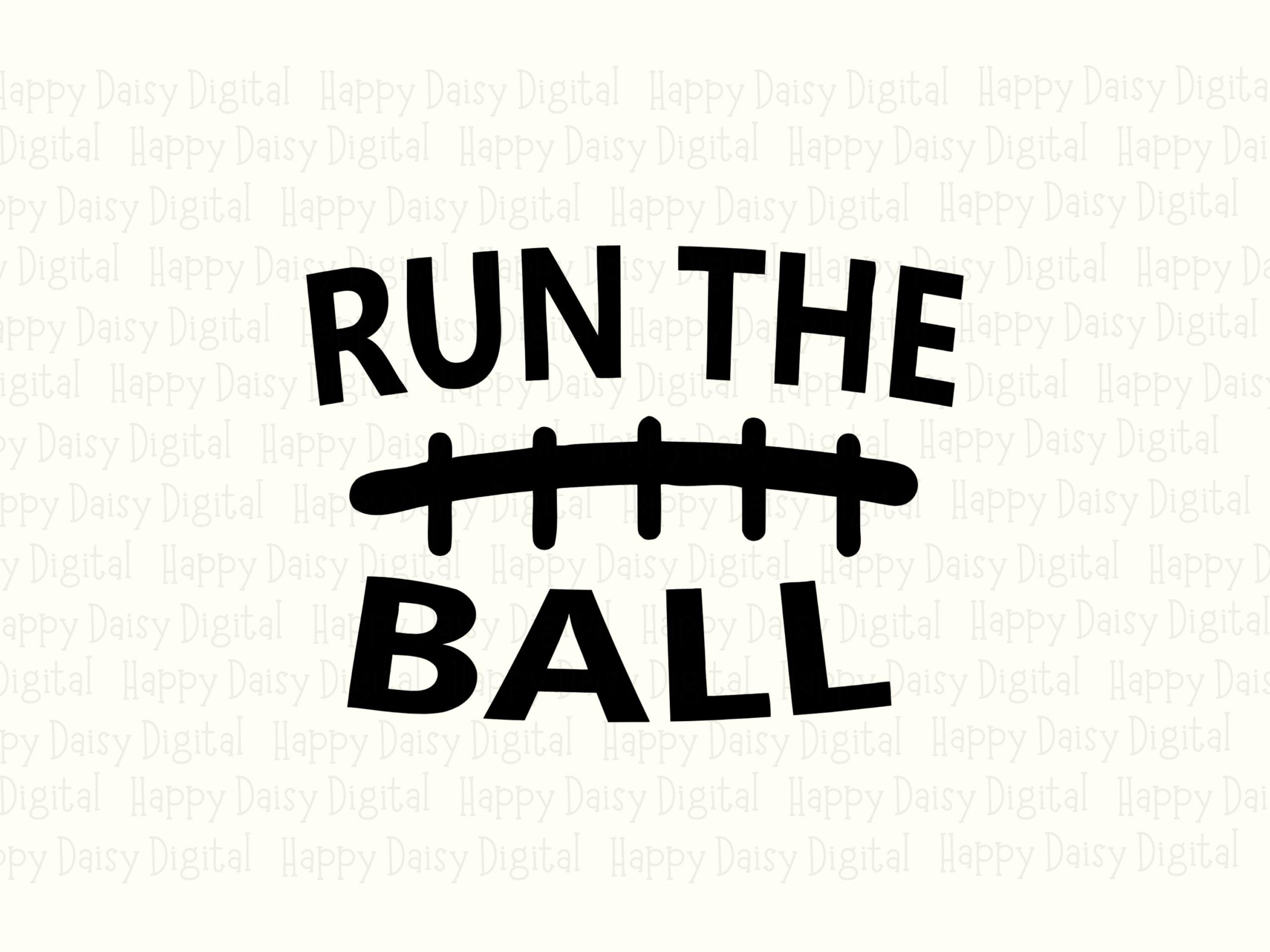 Run The Ball SVG PNG Run The Ball Design Football Lace Icon Cricut Silhouette Canva Commercial Use POD - Image 2
