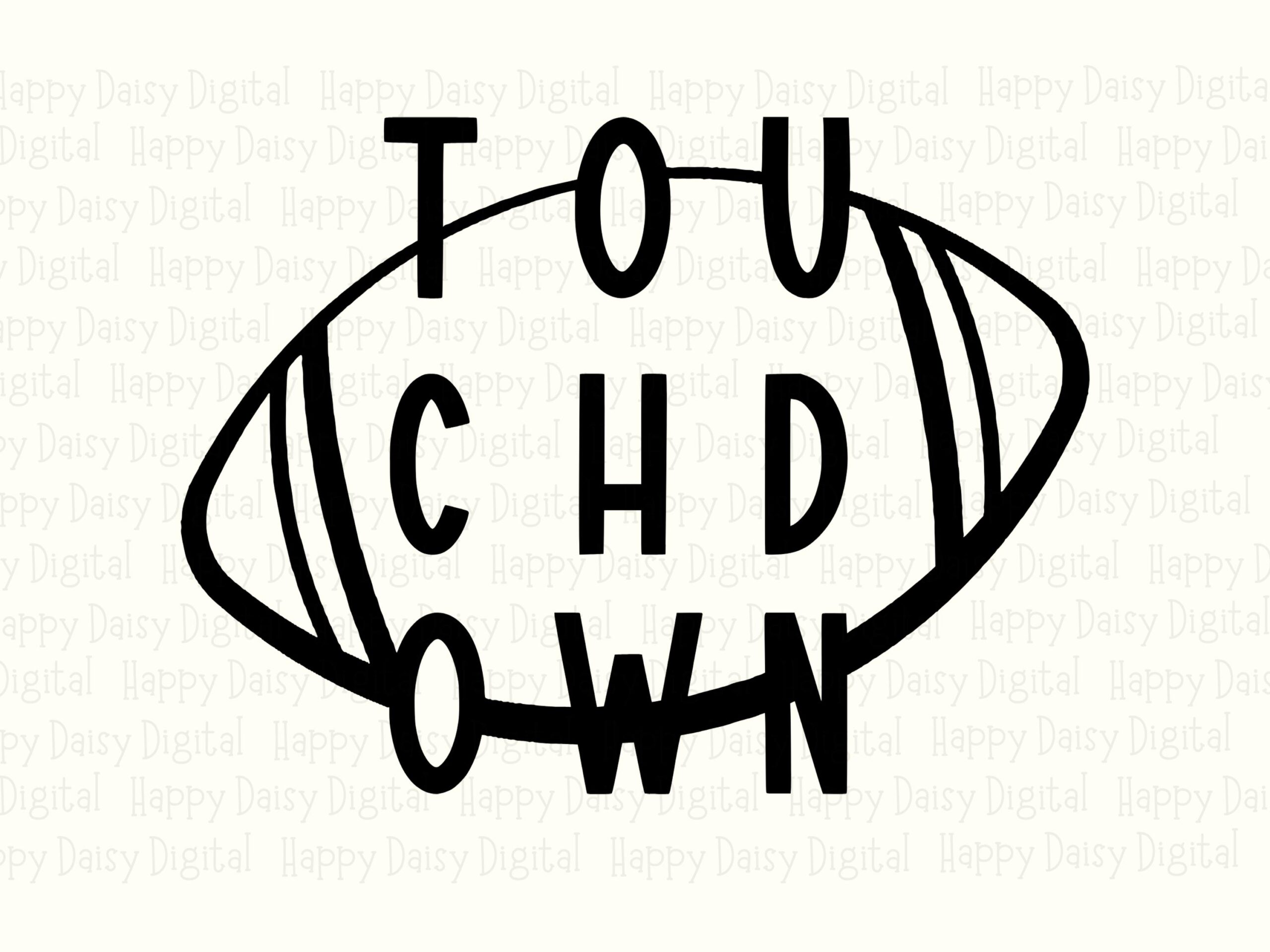Touchdown SVG PNG Touchdown Outline Design Stacked Outline Text Cricut Silhouette Canva Commercial Use POD - Image 2