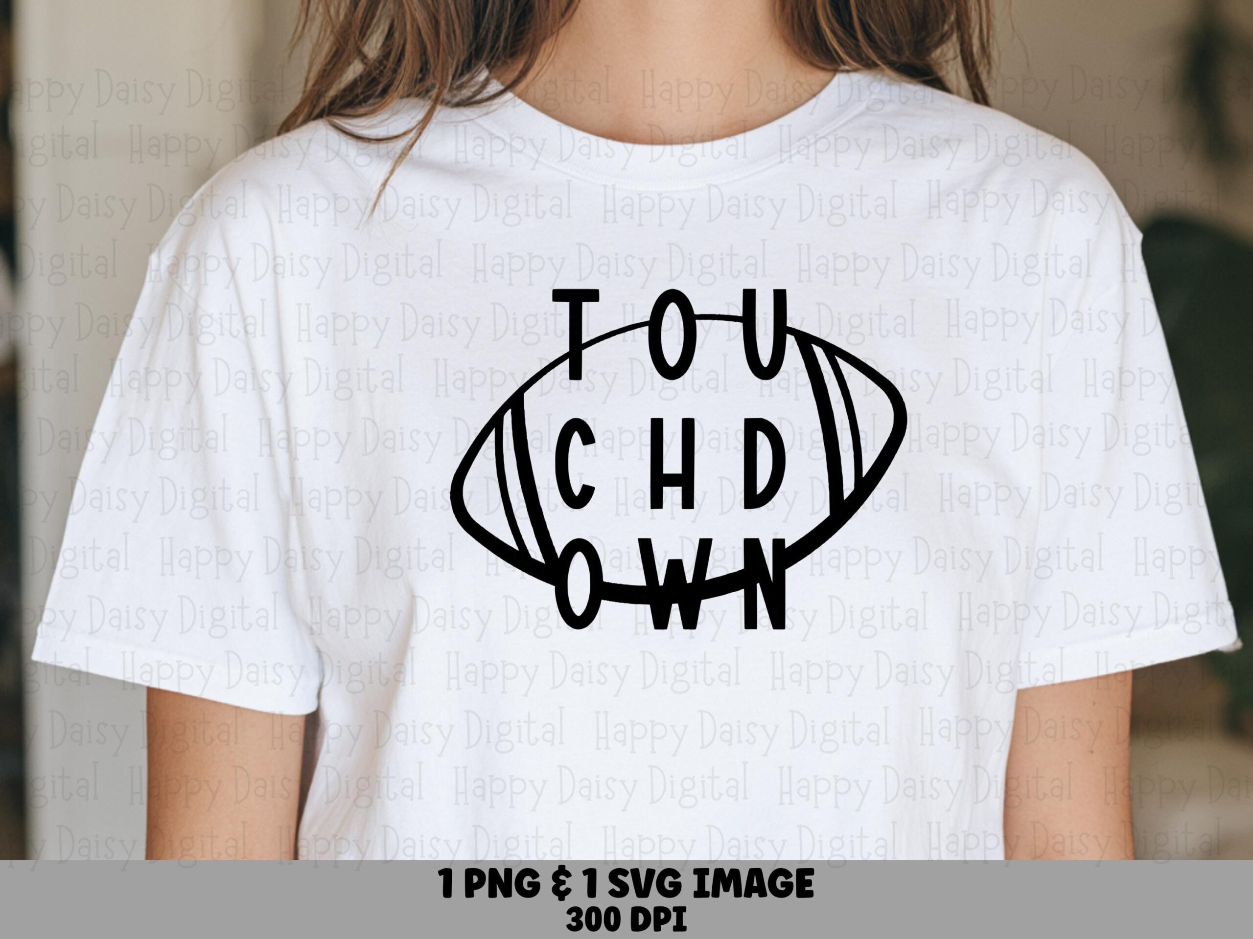 Touchdown SVG PNG Touchdown Outline Design Stacked Outline Text Cricut Silhouette Canva Commercial Use POD