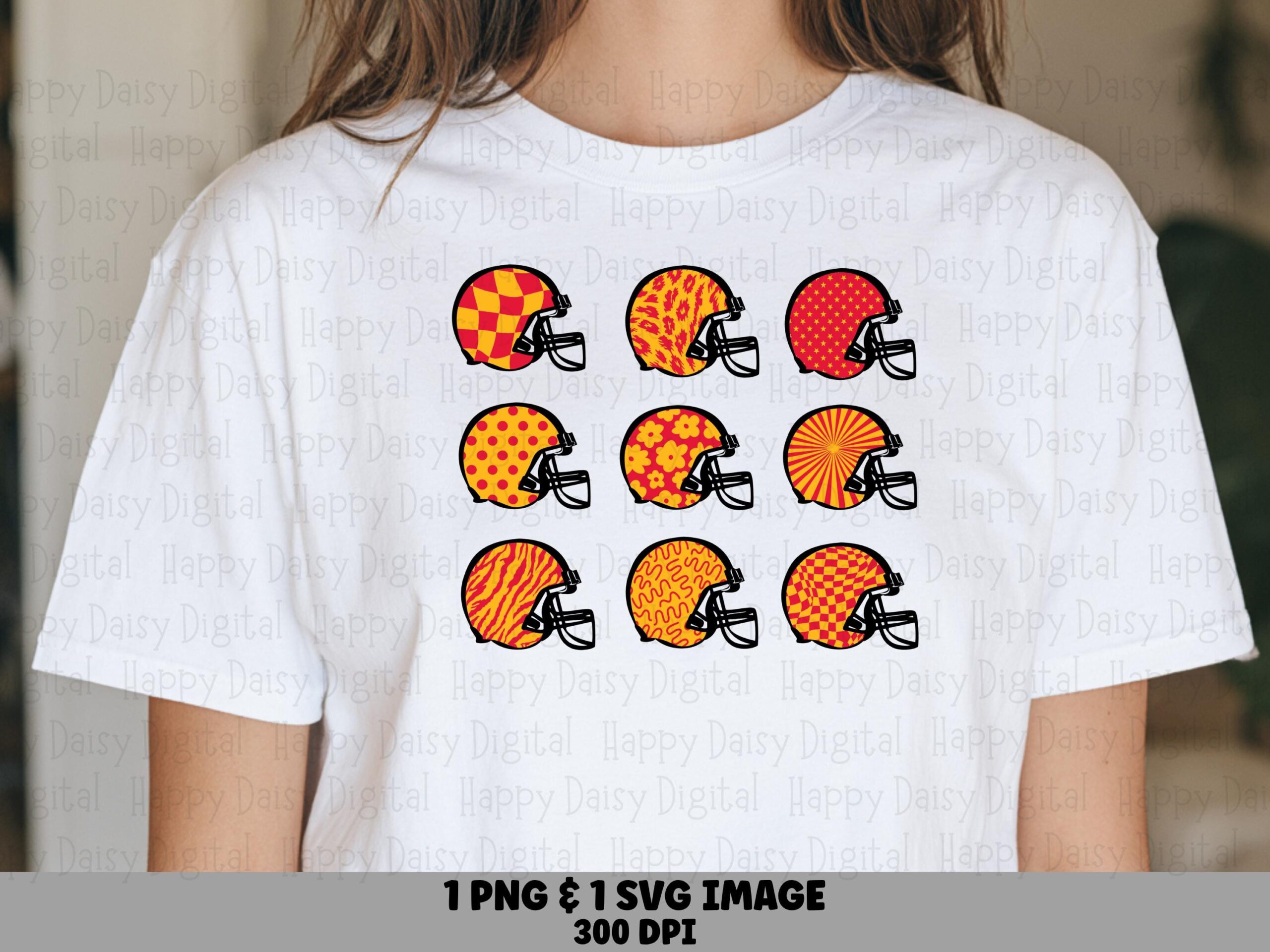 Football Helmet Grid SVG PNG Gold And Red Helmet Grid Helmet Pattern Design Cricut Silhouette Canva Commercial Use POD