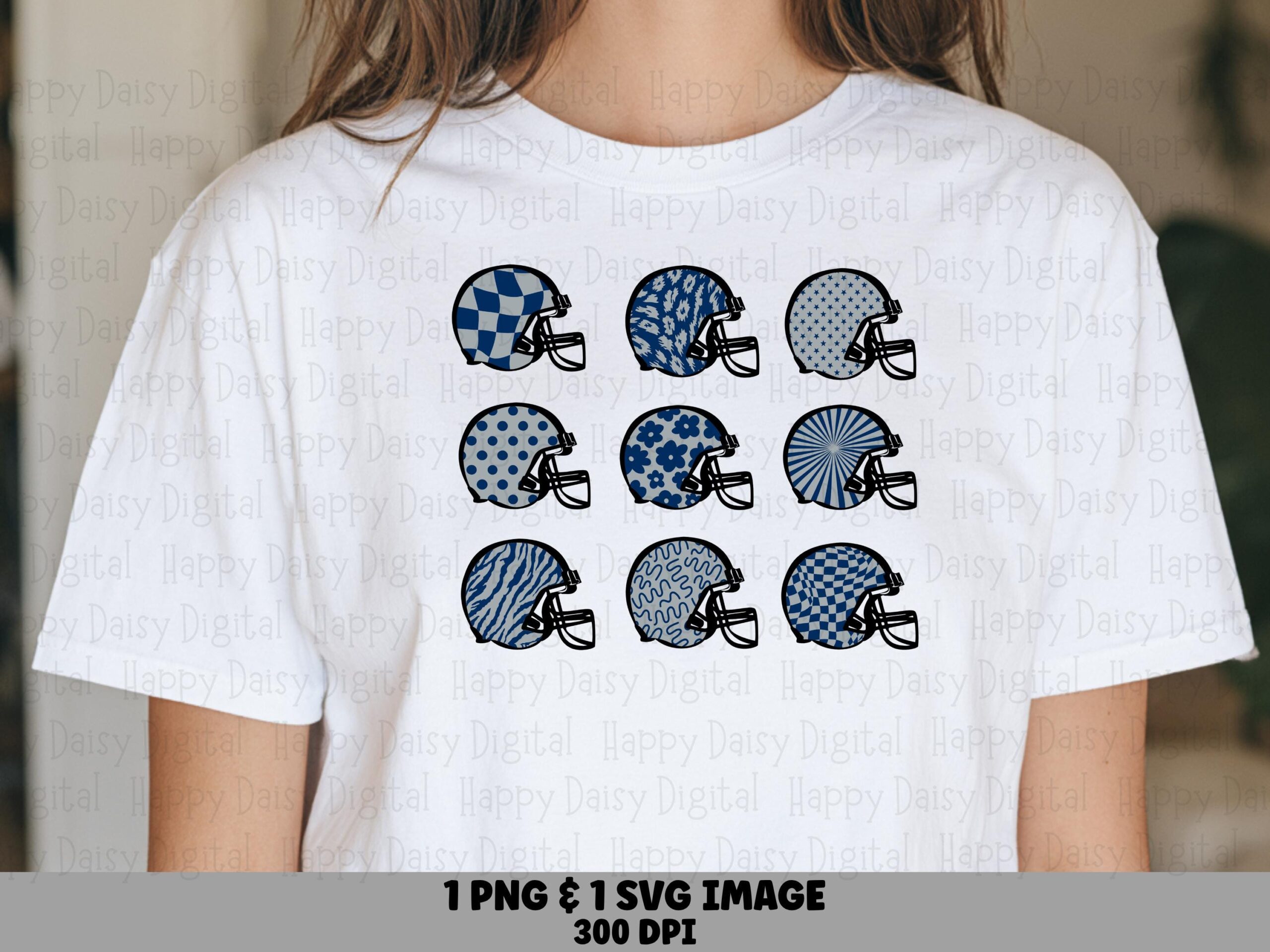Football Helmet Grid SVG PNG Blue And Gray Helmet Grid Helmet Pattern Design Cricut Silhouette Canva Commercial Use POD