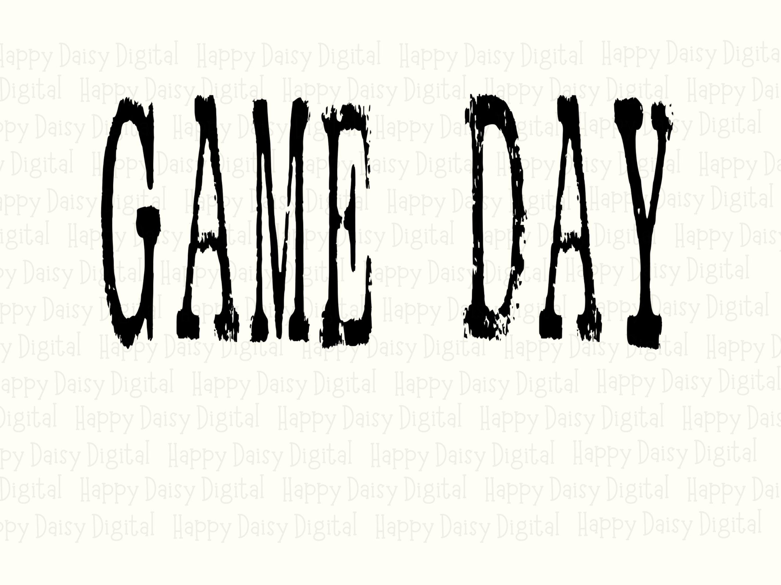 Game Day SVG PNG Game Day Typewriter Typewriter Text Design Cricut Silhouette Canva Commercial Use POD - Image 2