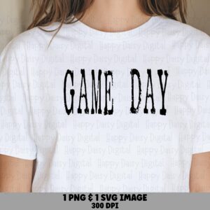Game Day SVG PNG Game Day Typewriter Typewriter Text Design Cricut Silhouette Canva Commercial Use POD