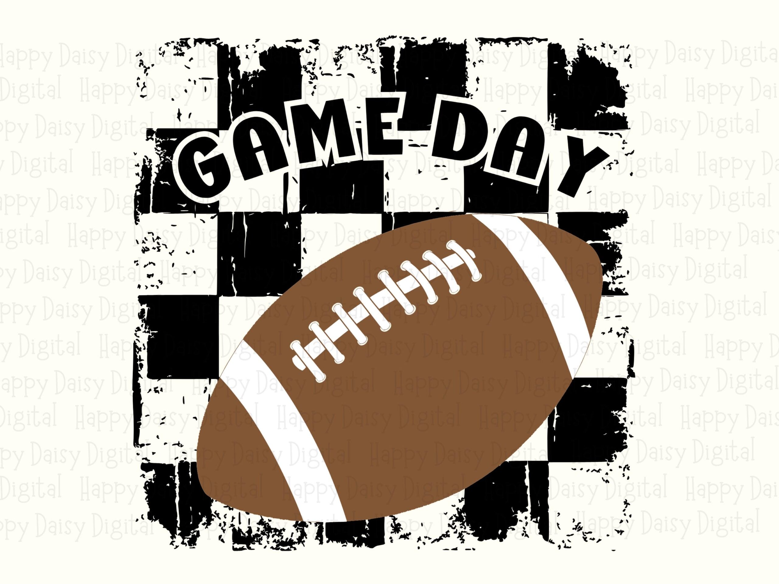 Game Day SVG PNG Game Day Checkered Football Football Icon Design Cricut Silhouette Canva Commercial Use POD - Image 2