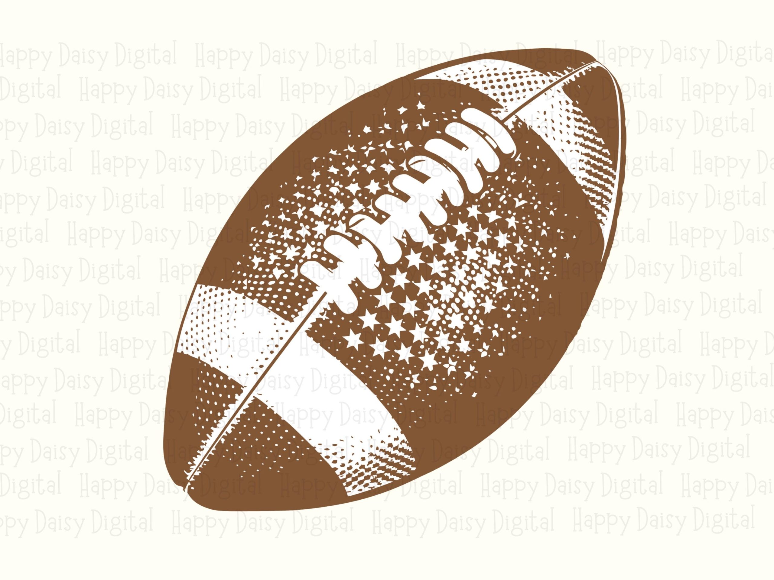 Football Illustration SVG PNG Brown Football Illustration Detailed Illustration Cricut Silhouette Canva Commercial Use POD - Image 2