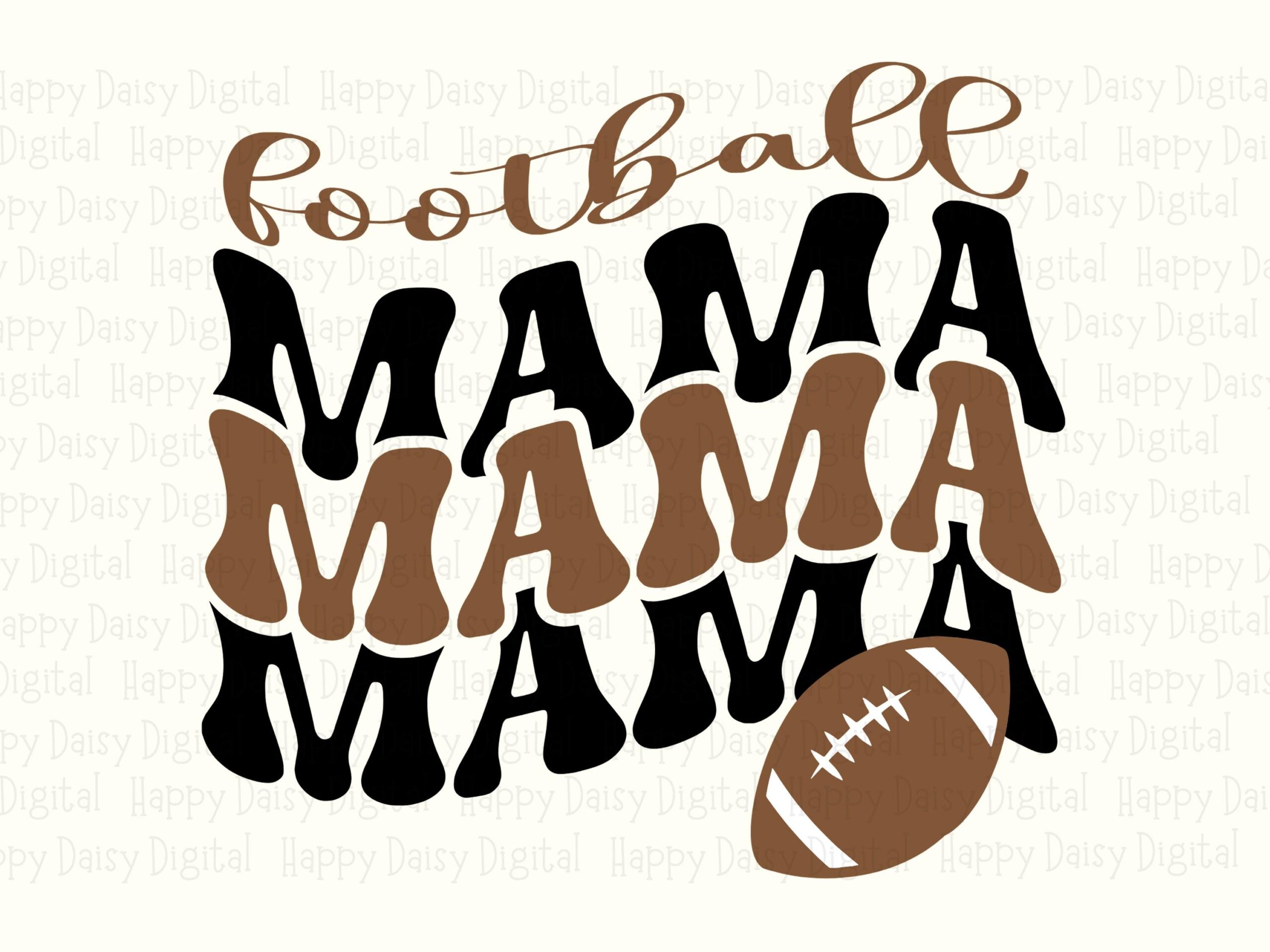Football Mama SVG PNG Football Mama Icon Design Repeated Text Pattern Cricut Silhouette Canva Commercial Use POD - Image 2