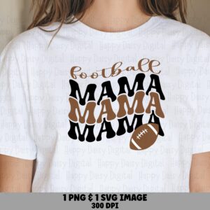 Football Mama SVG PNG Football Mama Icon Design Repeated Text Pattern Cricut Silhouette Canva Commercial Use POD