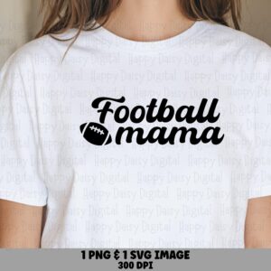 Football Mama SVG PNG Football Mama Script Design Script Text Design Cricut Silhouette Canva Commercial Use POD