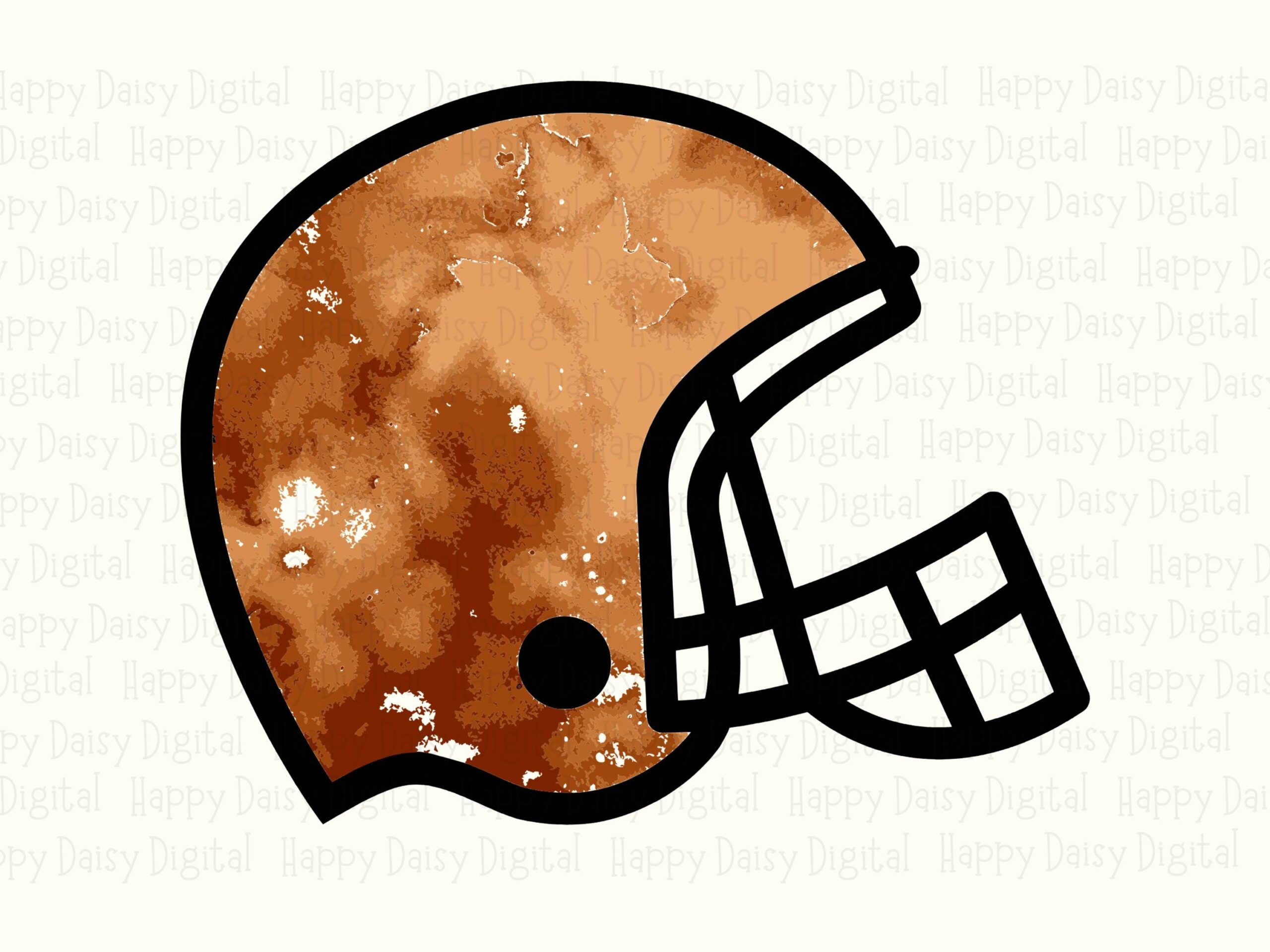 Football Helmet SVG PNG Orange Brown Helmet Detailed Helmet Illustration Cricut Silhouette Canva Commercial Use POD - Image 2