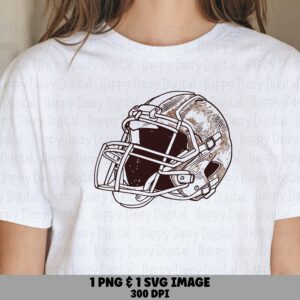 Football Helmet SVG PNG White Outline Helmet Outline Illustration Design Cricut Silhouette Canva Commercial Use POD