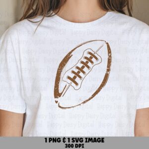 Football Illustration SVG PNG Tan Football Illustration Detailed Ball Illustration Cricut Silhouette Canva Commercial Use POD