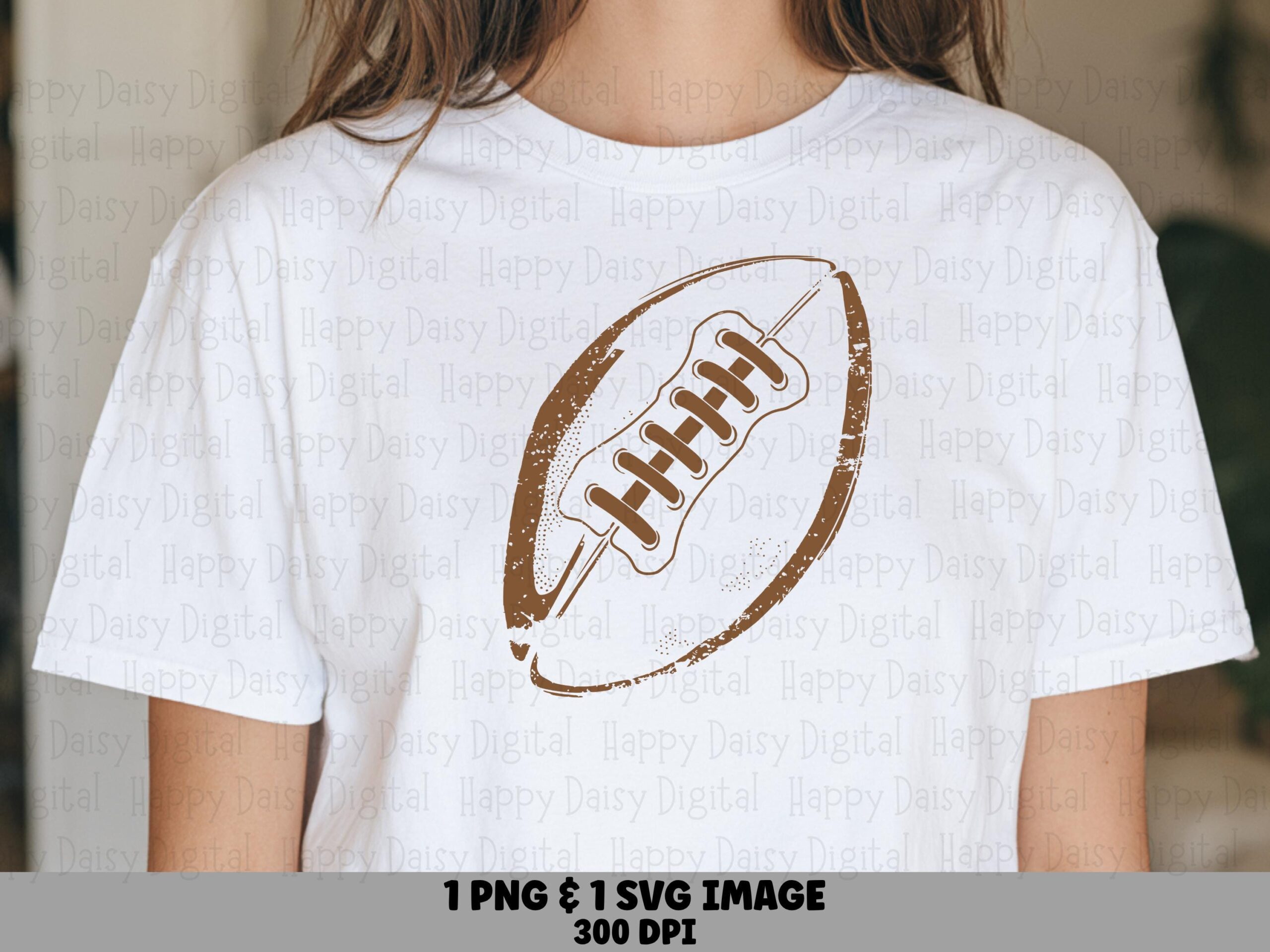 Football Illustration SVG PNG Tan Football Illustration Detailed Ball Illustration Cricut Silhouette Canva Commercial Use POD
