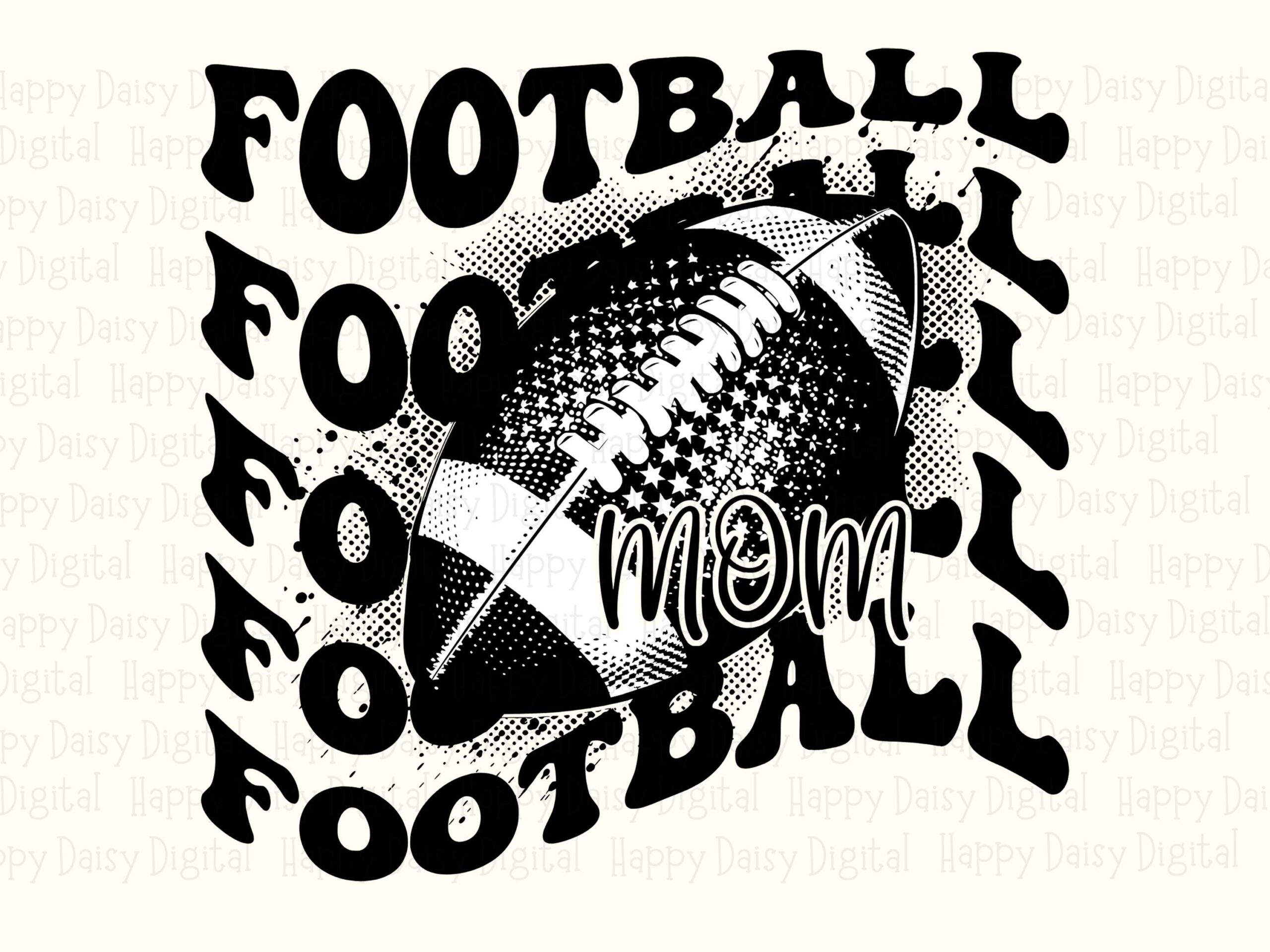 Football SVG PNG Football Stacked Grid Alt Repeated Text Pattern Cricut Silhouette Canva Commercial Use POD - Image 2