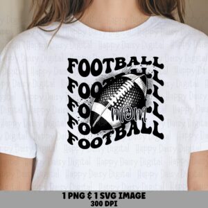 Football SVG PNG Football Stacked Grid Alt Repeated Text Pattern Cricut Silhouette Canva Commercial Use POD