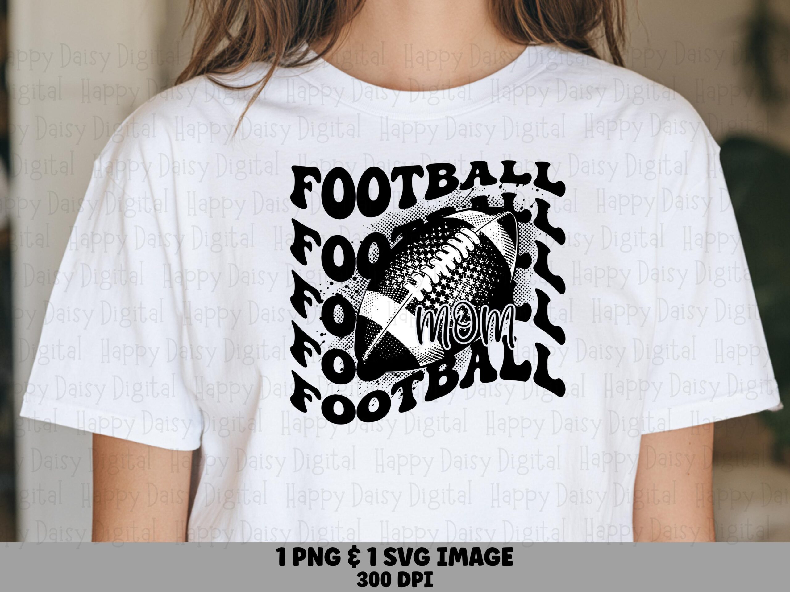 Football SVG PNG Football Stacked Grid Alt Repeated Text Pattern Cricut Silhouette Canva Commercial Use POD