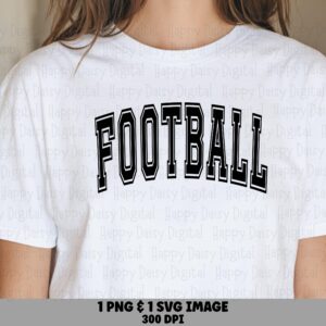 Football SVG PNG Football Varsity Alt Arched Text Design Cricut Silhouette Canva Commercial Use POD
