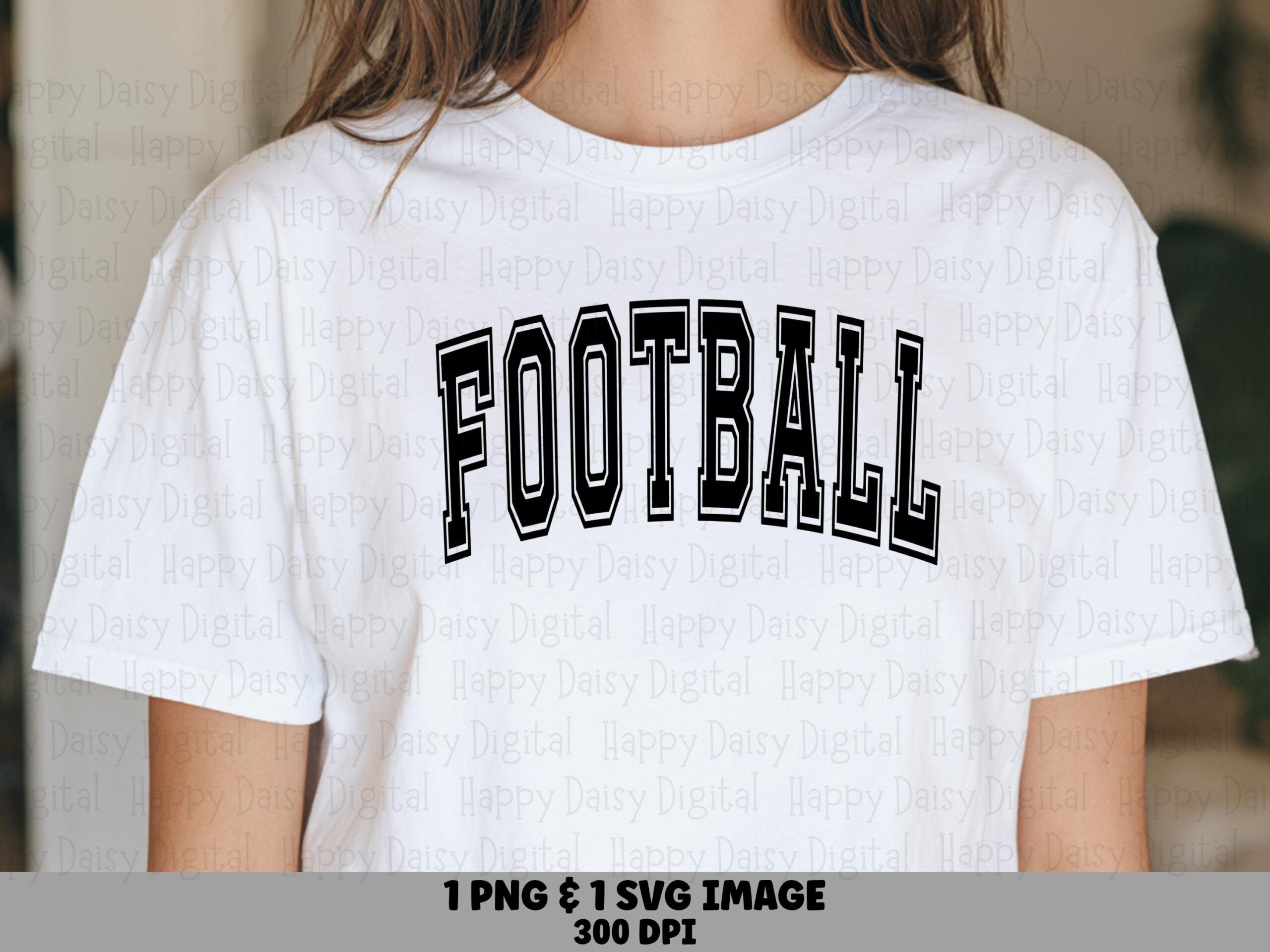 Football SVG PNG Football Varsity Alt Arched Text Design Cricut Silhouette Canva Commercial Use POD