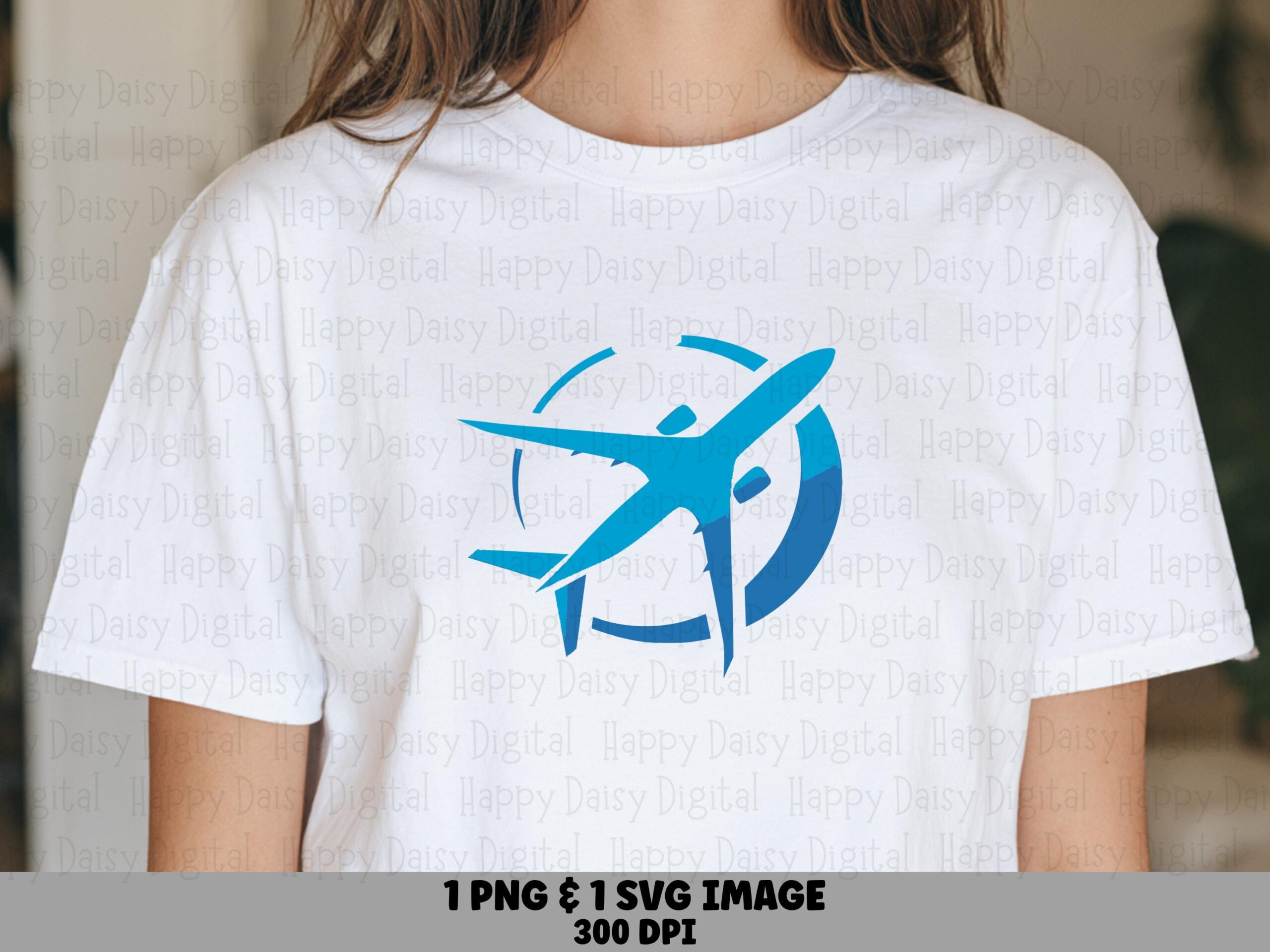 Blue Jet Globe PNG SVG | Modern Airplane Travel Design Sublimation Commercial Use POD
