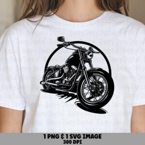 Motorcycle Circle PNG SVG | Retro Badge Biker Design Sublimation Commercial Use POD