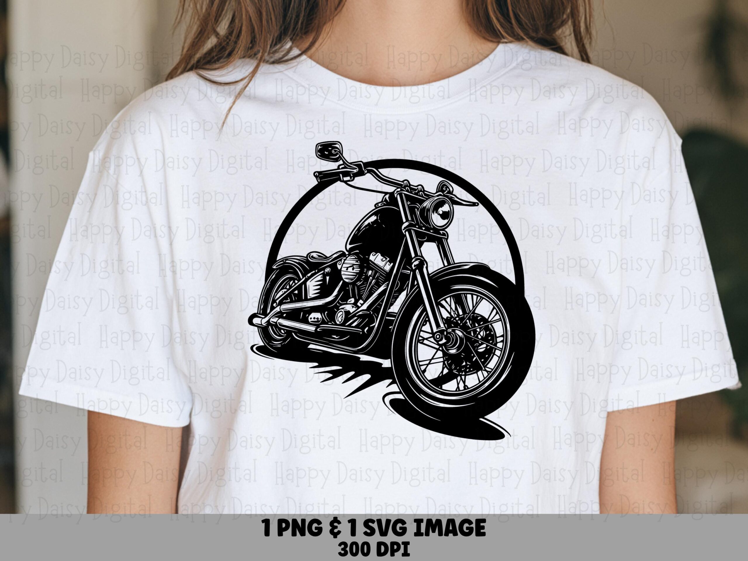 Motorcycle Circle PNG SVG | Retro Badge Biker Design Sublimation Commercial Use POD
