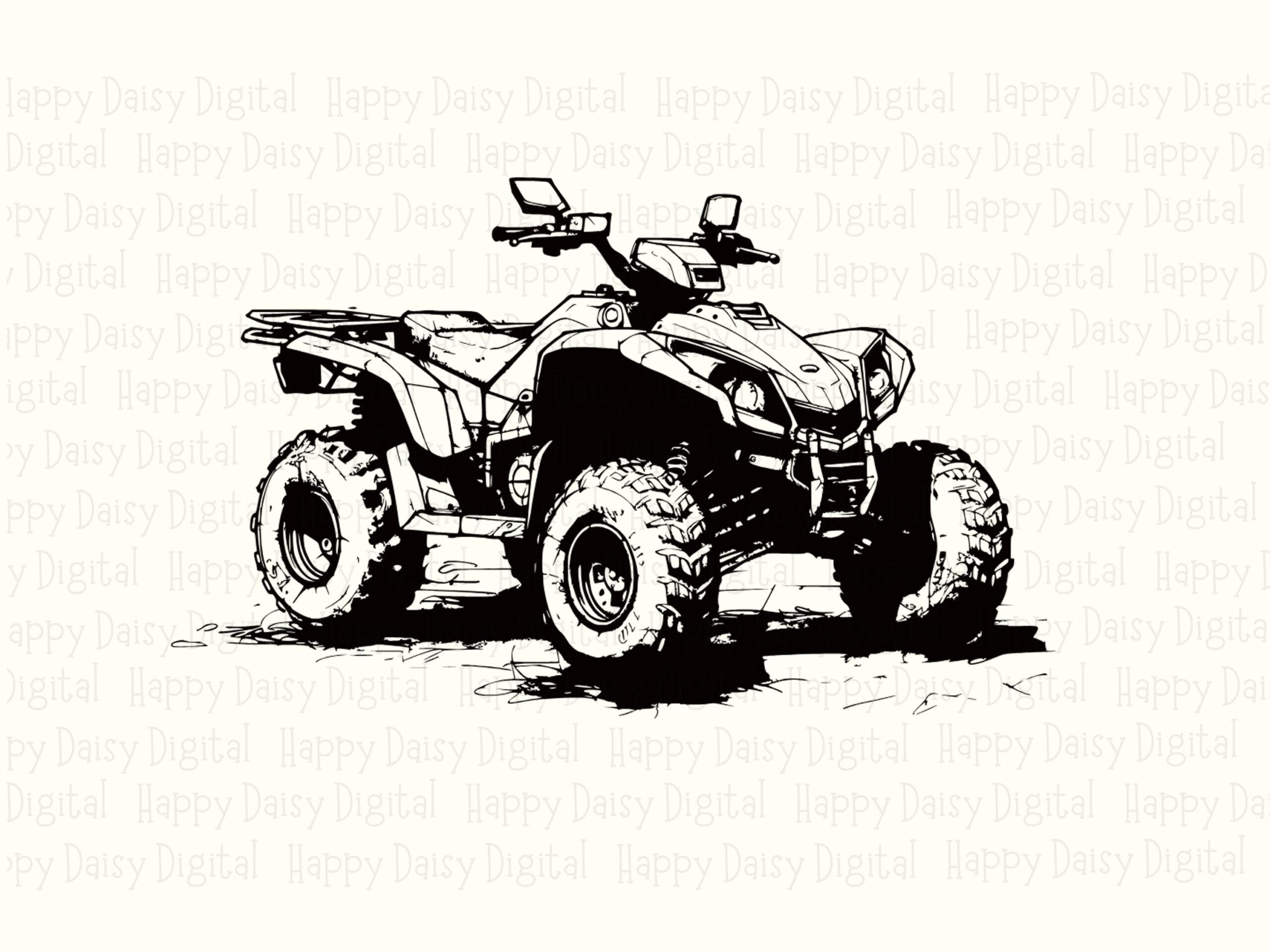 ATV png SVG | Front View Line Art Design Sublimation Commercial Use POD - Image 2
