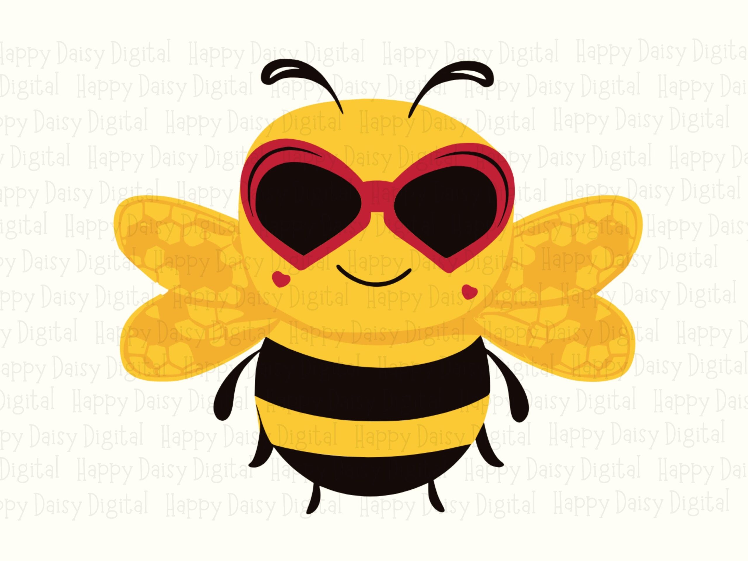 Bee In Heart Sunglasses PNG SVG | Sublimation Commercial Use POD - Image 2