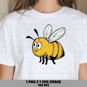 Seuss Style Bee PNG SVG | Sublimation Commercial Use POD
