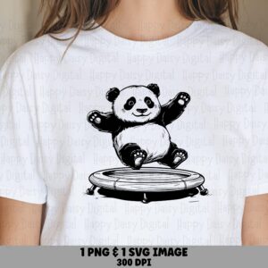 Panda On Trampoline PNG SVG | Sublimation Commercial Use POD