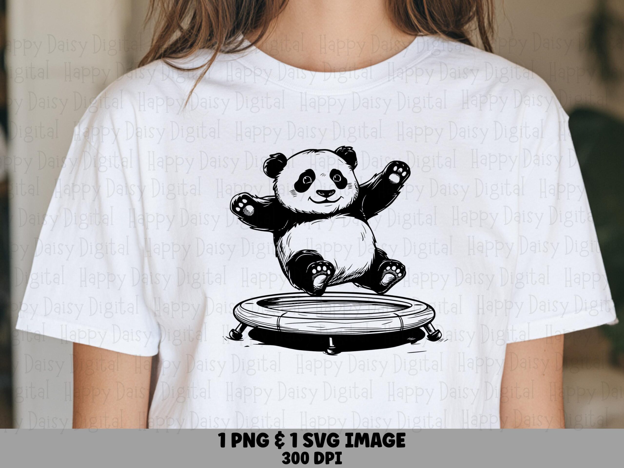 Panda On Trampoline PNG SVG | Sublimation Commercial Use POD