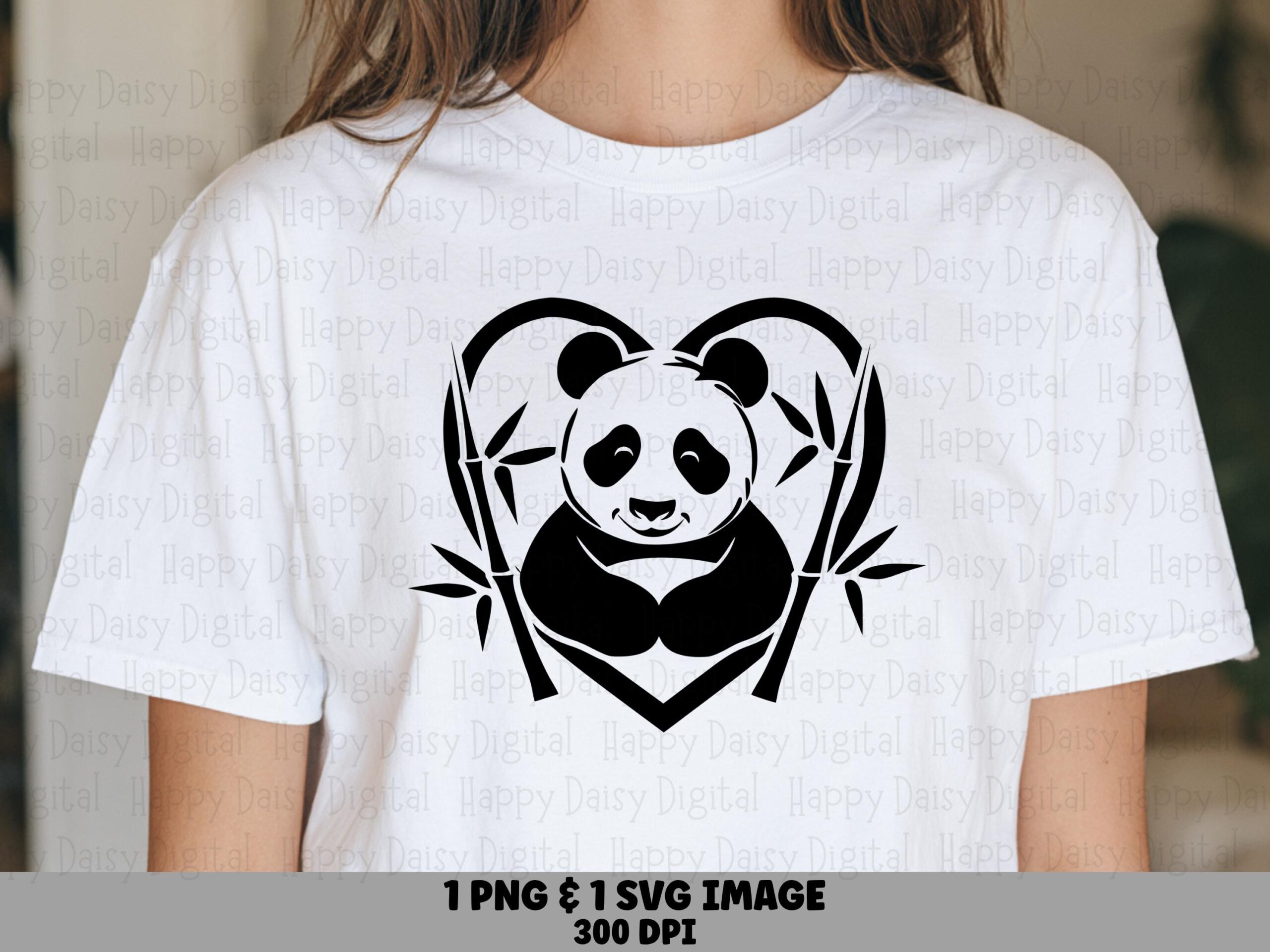 Panda Hugging Heart PNG SVG | Sublimation Commercial Use POD