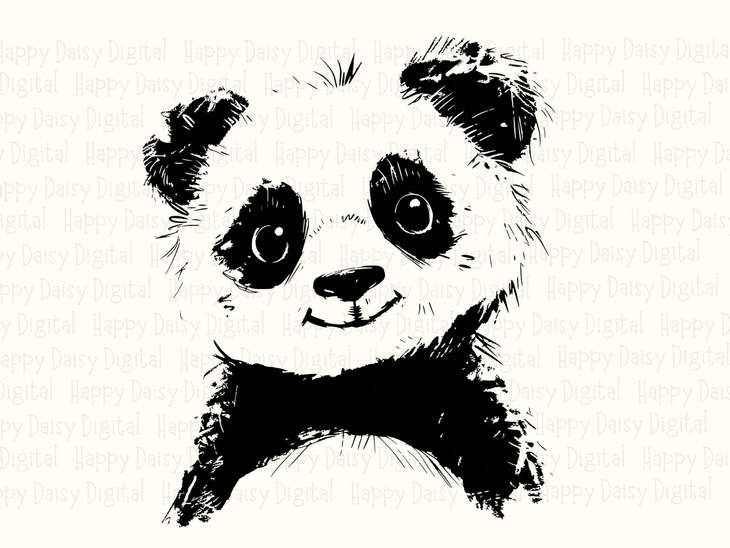 Sad Panda Grunge PNG SVG | Sublimation Commercial Use POD - Image 2