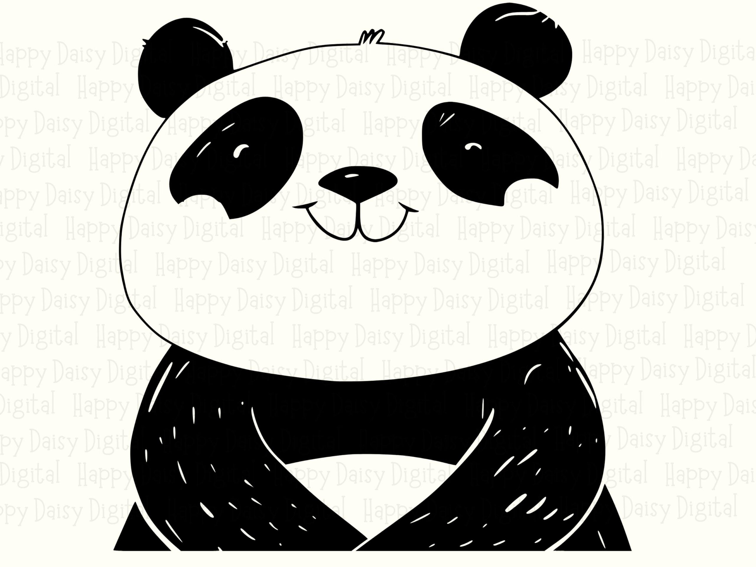 Simple Panda Face PNG SVG | Sublimation Commercial Use POD - Image 2