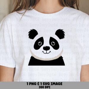Panda Face Flat Style PNG SVG | Sublimation Commercial Use POD