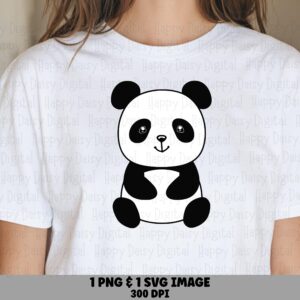 Sitting Panda Full Body PNG SVG | Sublimation Commercial Use POD