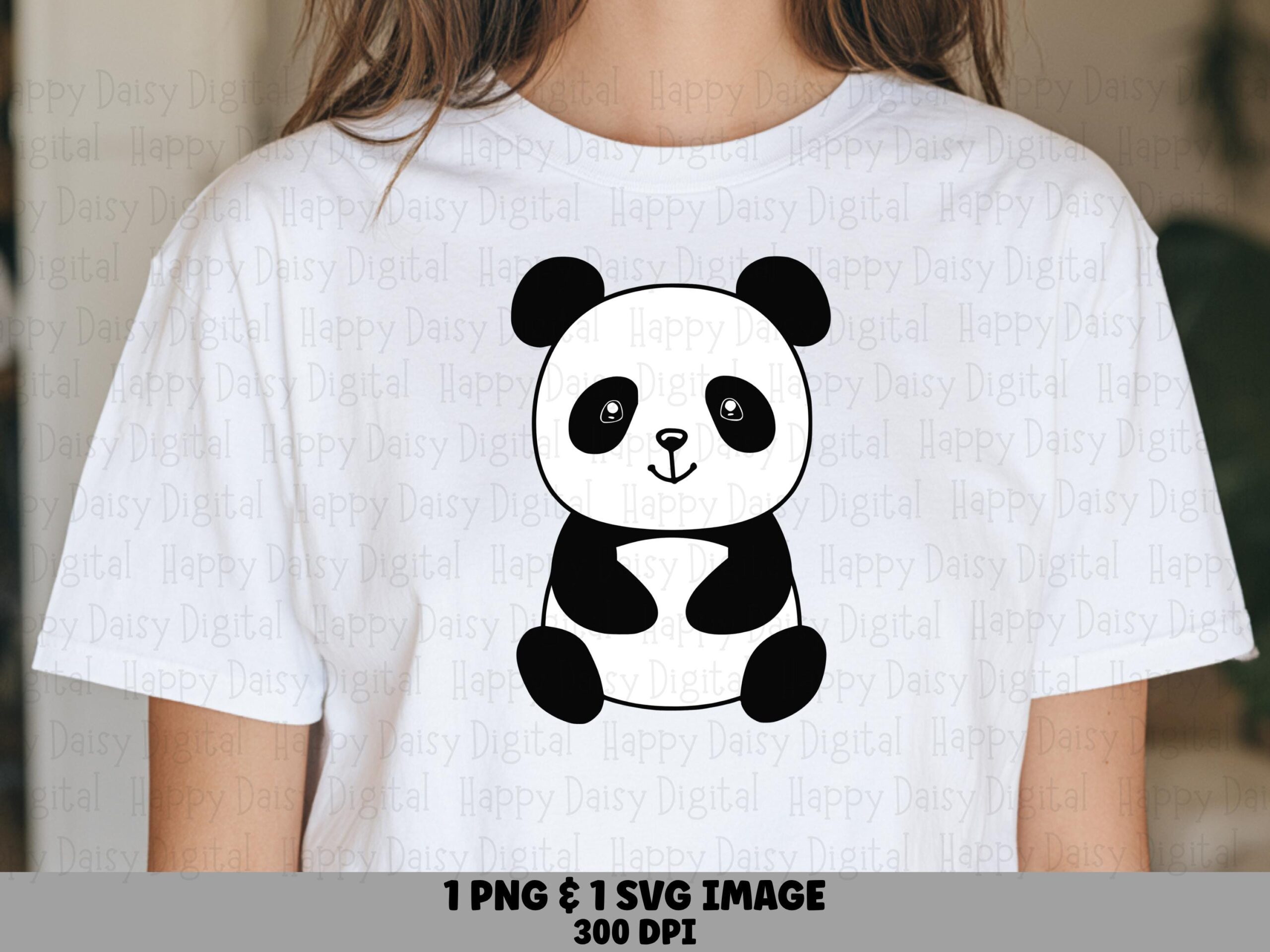 Sitting Panda Full Body PNG SVG | Sublimation Commercial Use POD