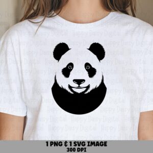 Bold Panda Face Circle PNG SVG | Sublimation Commercial Use POD