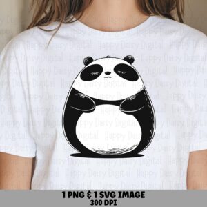 Chubby Round Panda PNG SVG | Sublimation Commercial Use POD