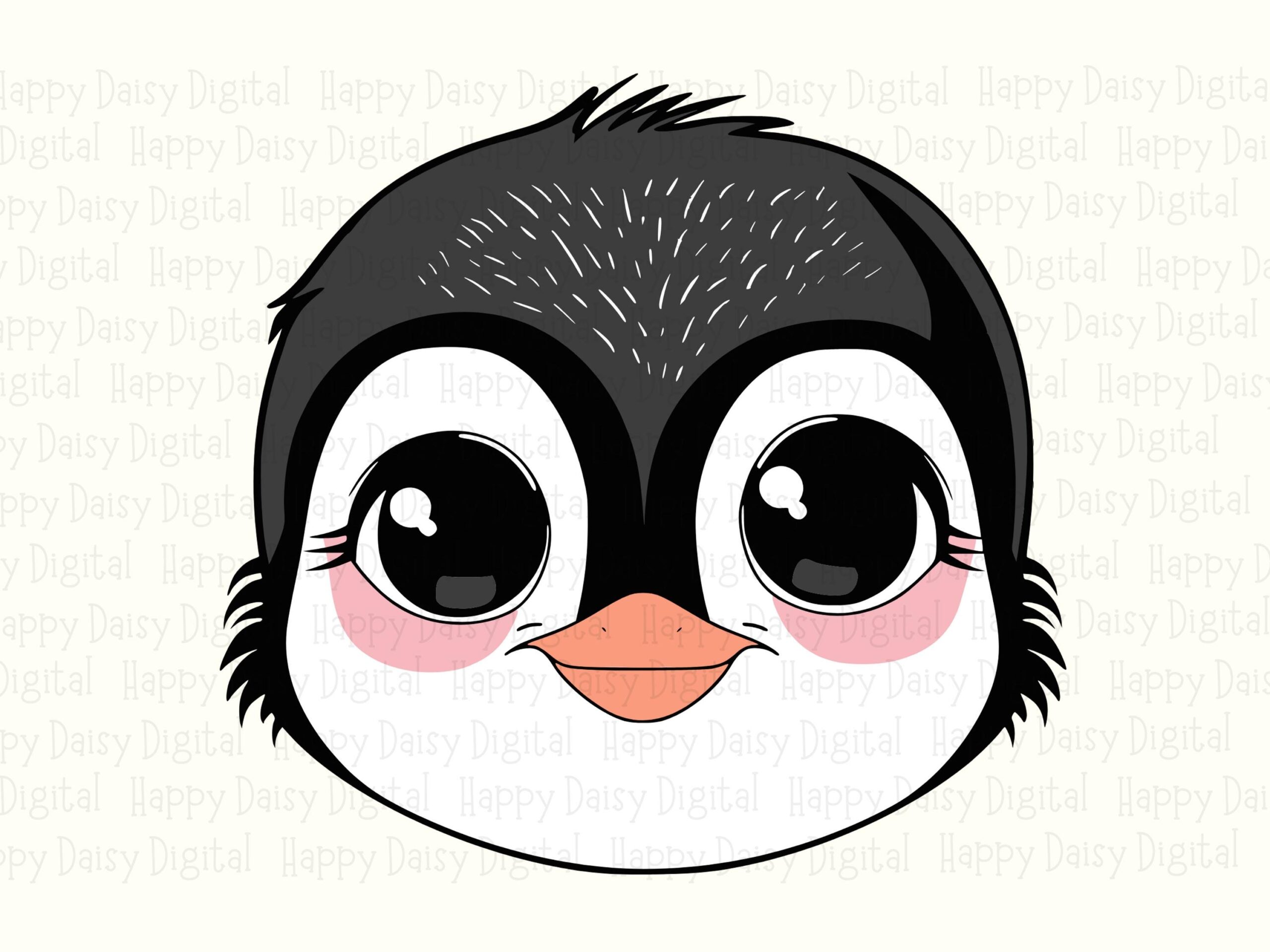 Penguin Face Close-Up PNG SVG | Sublimation Commercial Use POD - Image 2