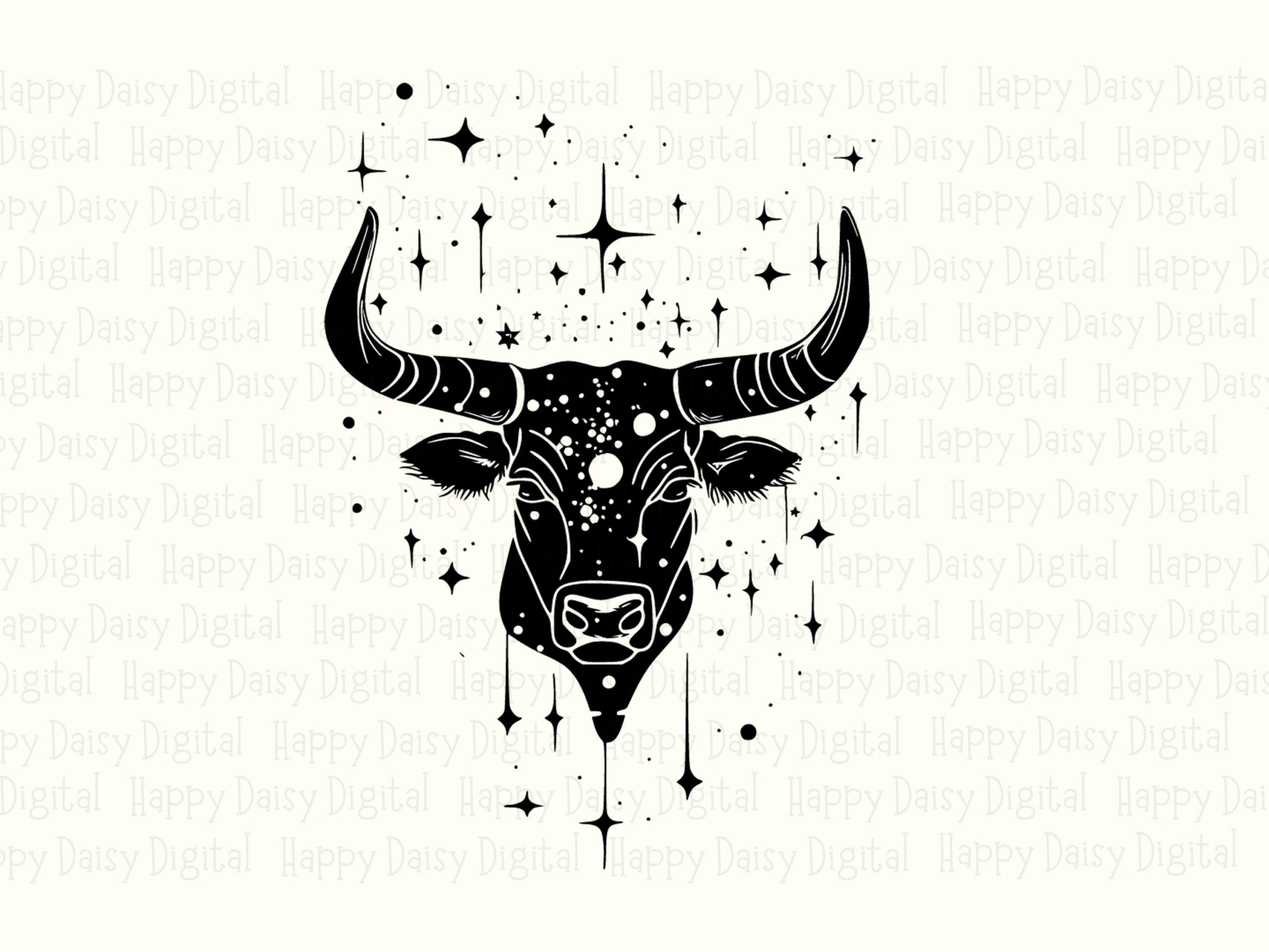 Mystic Bull With Stars PNG SVG | Sublimation Commercial Use POD - Image 2