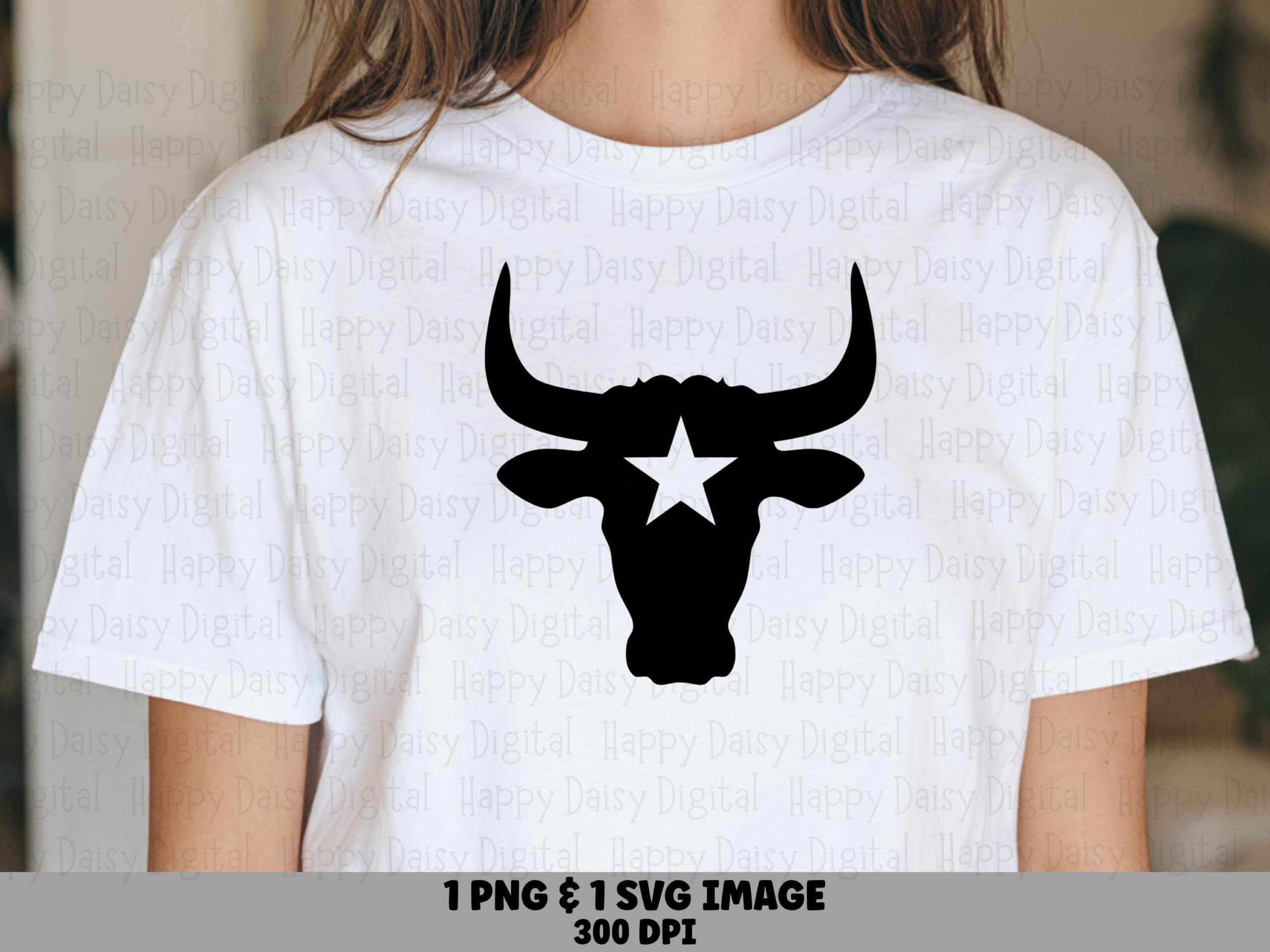 Star Bull Silhouette PNG SVG | Sublimation Commercial Use POD