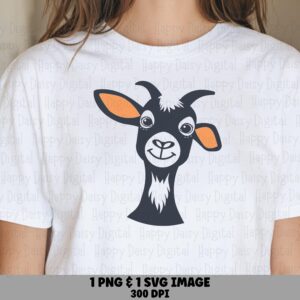 Goat Face Line Art PNG SVG | Sublimation Commercial Use POD